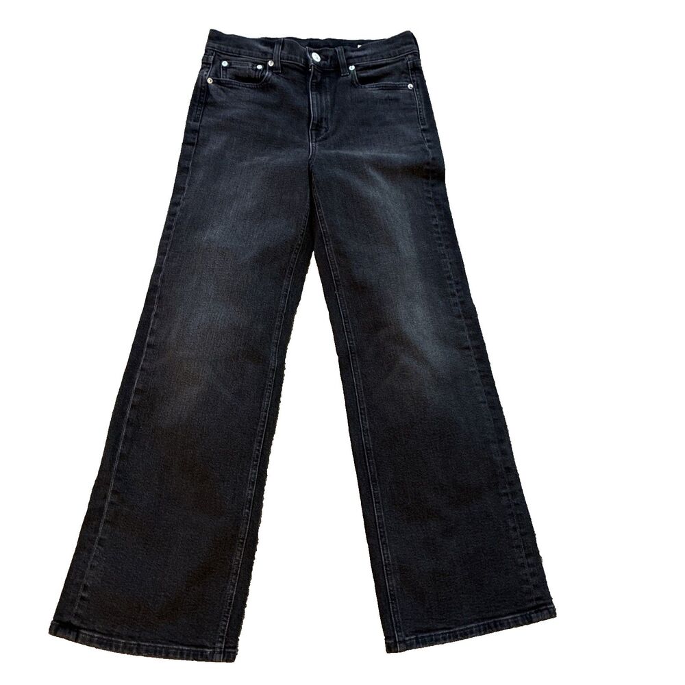 AYR The Secret Sauce Wide Leg Jeans Women's High Rise Denim Blk Wash SZ 28 S